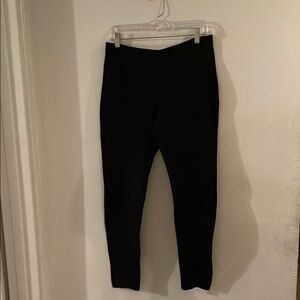 Dressy Black Leggings with 1 3/4 inch Velvet outside panel from waist to ankle